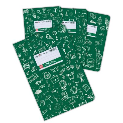 Doodle Notebook Green Striped 17 × 25 50sh.